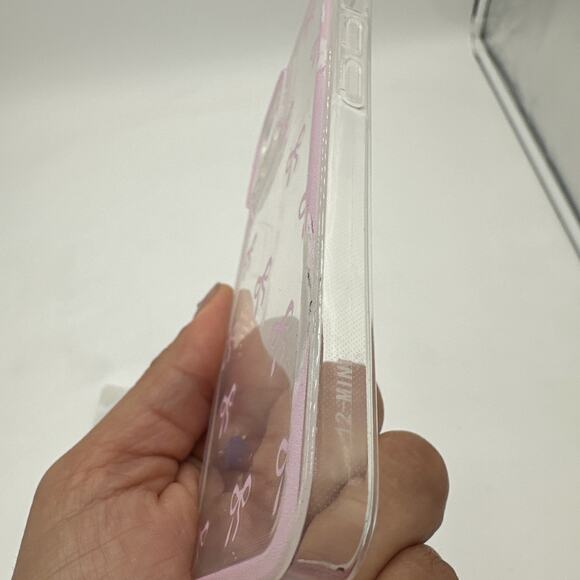 iPhone 12 Mini Silicone Case Pink Bows - Picture 4 of 5